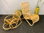 Vintage Rotan schommelstoel  retro kinderstoel, Rohe rotan riet stoeltje, Riet of Rotan, Ophalen of Verzenden, Zo goed als nieuw