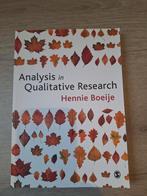 Analysis in Qualitative Research - Hennie Boeije, Boeken, Zo goed als nieuw, Hennie Boeije, Gamma, HBO