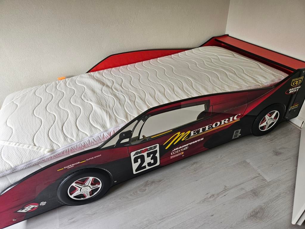Kinder bed met matras + topmatras, Kinderen en Baby's, Kinderkamer | Bedden, Lattenbodem, 85 tot 100 cm, Nieuw, Ophalen of Verzenden