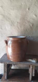 oude  franse  grèspot  inmaakpot  bruin, Ophalen of Verzenden