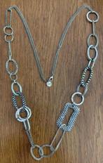 Zilverkleurige ketting met leuke, aparte schakels; 110 cm, Ophalen of Verzenden, Zo goed als nieuw, Zilver, Overige materialen