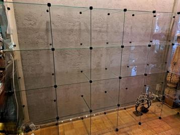 Glazen kubus vitrine - vak 40x40cm - groot - 75 glasplaten beschikbaar voor biedingen