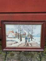 Olieverf West Friesland klederdracht boerderij, Ophalen