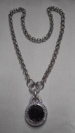 Zilveren Ti Sento hanger + clip en jasseron ketting nr.1264, Met hanger, Verzenden, Zo goed als nieuw, Zilver