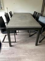 Manzoni eetkamertafel - 200x100 cm en 6 bijbehorende stoelen, 4 tot 6 stoelen, Gebruikt, Ophalen