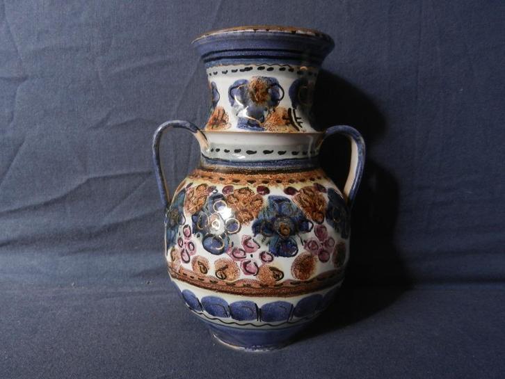 Kleurige vaas m oren jaren 70 D.0.K. DOK De oude Kruik 16,5, Antiek en Kunst, Antiek | Keramiek en Aardewerk, Ophalen of Verzenden