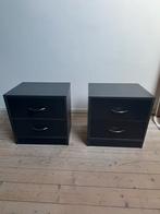2 donkerblauwe nachtkastjes, Huis en Inrichting, Slaapkamer | Nachtkastjes, Ophalen, Zo goed als nieuw, Minder dan 45 cm, Minder dan 55 cm