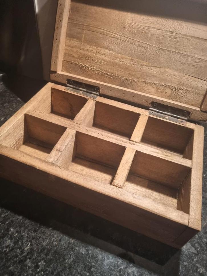 Theedoos Oud Teak Hout - Landelijke Stijl, Huis en Inrichting, Woonaccessoires | Kisten, Ophalen