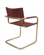 Set(4) Mart Stam Bauhaus MG5 sledestoelen, goudglans messing, Ophalen, Gebruikt, Bauhaus, Overige kleuren