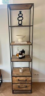 Industriële houten boekenkast, Huis en Inrichting, Ophalen, Minder dan 50 cm, Gebruikt, 200 cm of meer