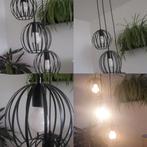 Hanglamp 3 bollen zwart, Huis en Inrichting, Lampen | Hanglampen, Ophalen of Verzenden, Zo goed als nieuw, Metaal, 75 cm of meer