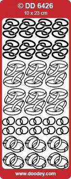 Doodey DD 6426 ringen 44 x zilver stickervel, Ophalen of Verzenden, Nieuw, Sticker