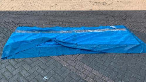 Outsunny Windscherm met kijkvenster en draagtas blauw, Caravans en Kamperen, Windschermen, Nieuw, Ophalen