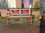 Gietijzeren Tuinbank met Houten Zitting, Ophalen of Verzenden, Gebruikt, Metaal