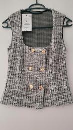 Zara Tweed Top - Maat S, Kleding | Dames, Tops, Zara, Nieuw, Ophalen of Verzenden, Grijs
