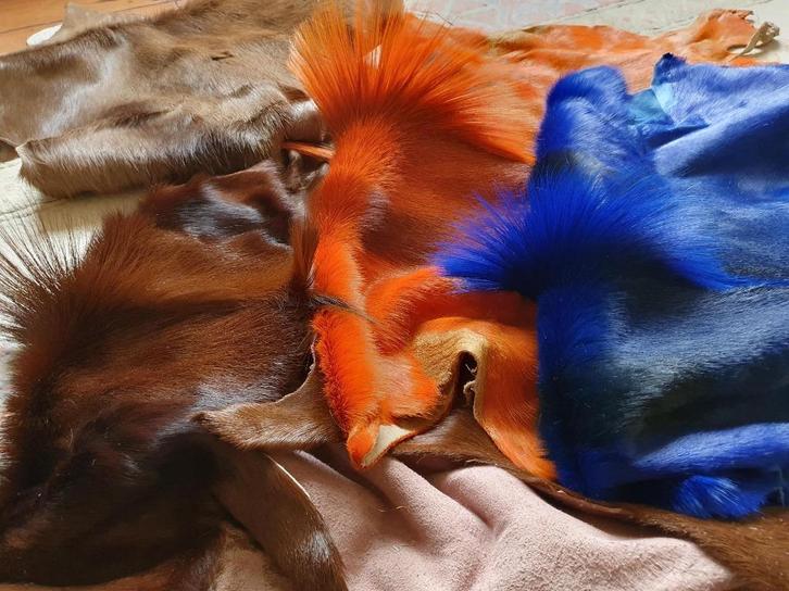 Springbok huiden -  geverfd, Huis en Inrichting, Stoffering | Tapijten en Kleden, Zo goed als nieuw, 50 tot 100 cm, 50 tot 100 cm