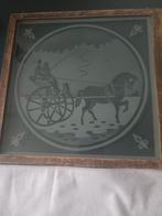 Raamhanger - paard met Rijtuig-sjees, Antiek en Kunst, Ophalen of Verzenden