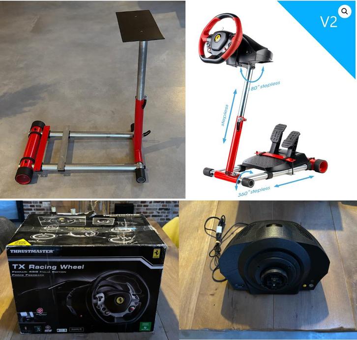 Wheel stand pro V2 (zgan) +Thrustmaster TX racing wheel base, Spelcomputers en Games, Spelcomputers | Overige, Zo goed als nieuw