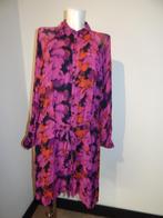 Pom Amsterdam door knoop jurk prachtige bloemen kleur 42, Kleding | Dames, Jurken, Verzenden, Paars, Maat 42/44 (L), Zo goed als nieuw