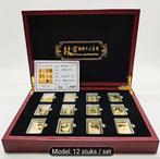 Cassette met 12 Zodiac Munten, Postzegels en Munten, Ophalen of Verzenden