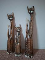 3 Houten katten, Verzamelen, Ophalen, Zo goed als nieuw, Dier