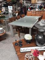 Prachtige glazen eettafel 200 x 110 cm, Ophalen, Gebruikt, Rechthoekig, Glas