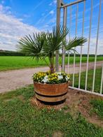 Halve eiken wijnvaten - bloembak - plantenbak - tuin, Tuin, Rond, Nieuw, Ophalen of Verzenden