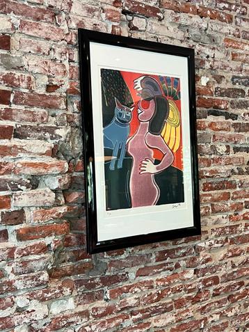 Corneille Vrouw en Kat Lithografie E/A gesigneerd beschikbaar voor biedingen