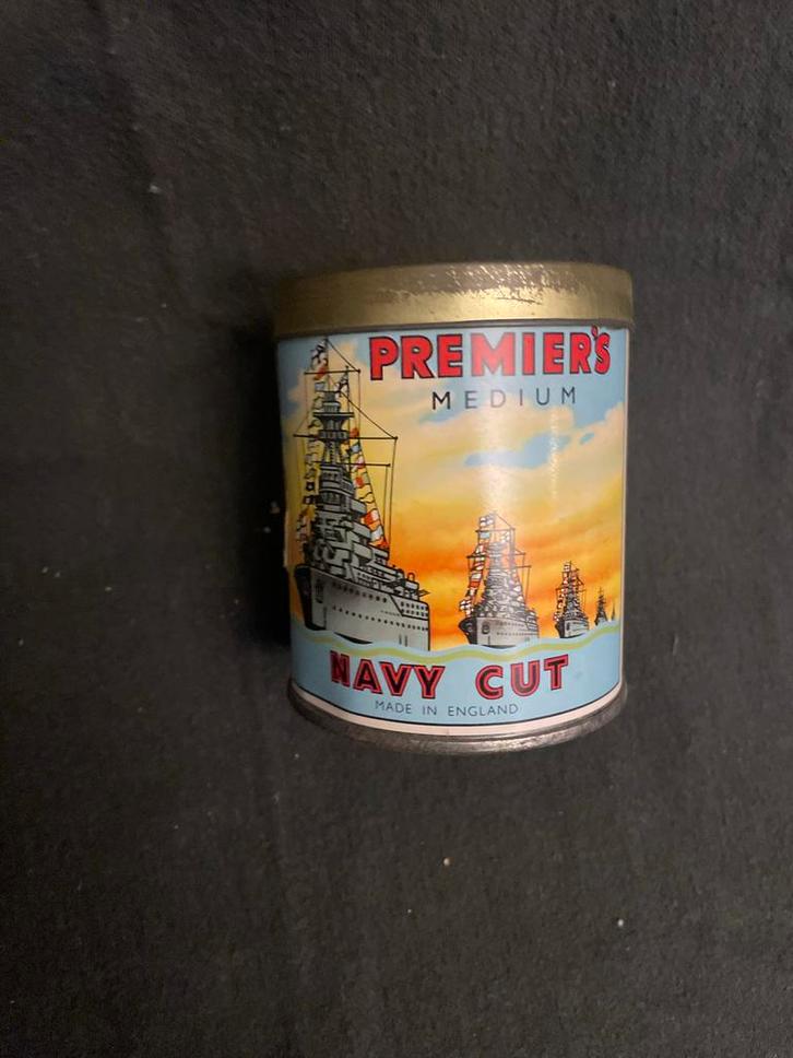 Oude Navy Cut Tabaksblik, Verzamelen, Merken en Reclamevoorwerpen, Gebruikt, Verpakking, Ophalen of Verzenden