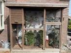 Mooie volière met vogels en toebehoren., Dieren en Toebehoren, Ophalen, Gebruikt, Hout, Volière