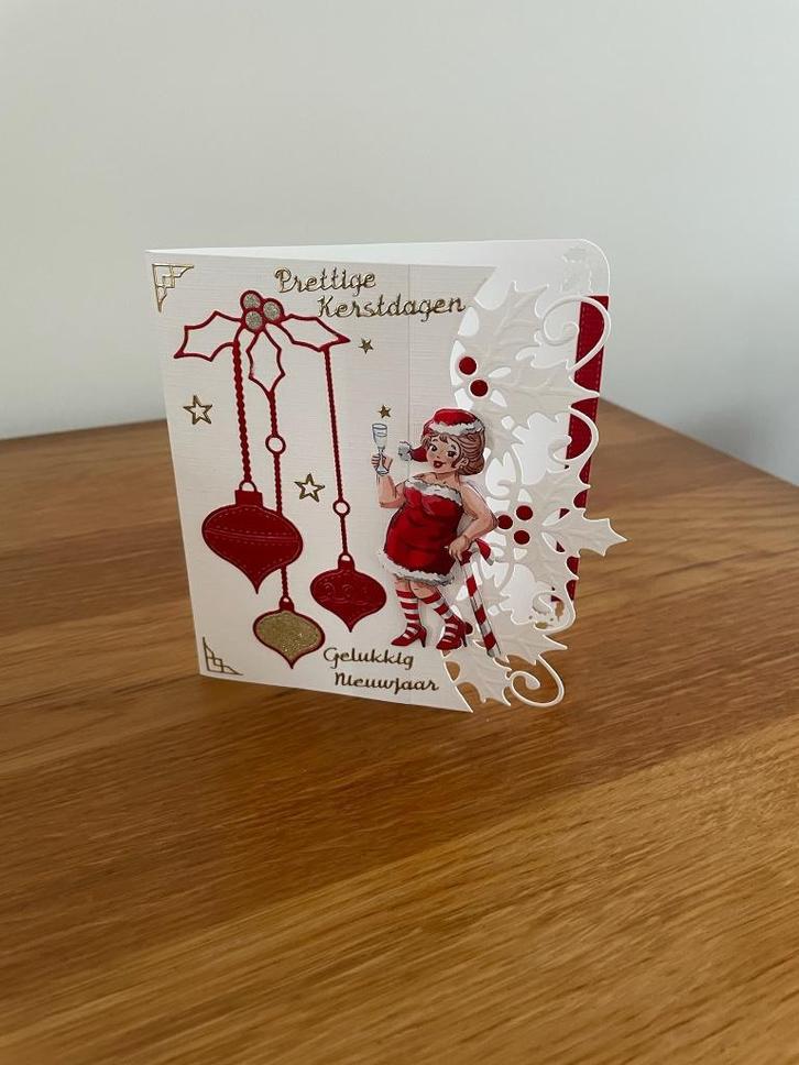 Kaartje kerst (80), Hobby en Vrije tijd, Kaarten | Zelfgemaakt, Nieuw, Kerst, Ophalen of Verzenden