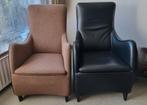 Twee fauteuils met poef, Gebruikt, 75 tot 100 cm, Modern, 50 tot 75 cm