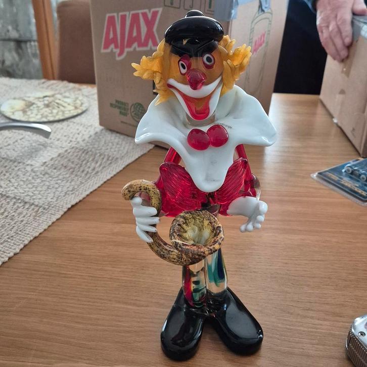 Murano Glas Clown met Hoorn, Antiek en Kunst, Antiek | Glas en Kristal, Ophalen of Verzenden