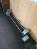 Halterstang met gewichten, Sport en Fitness, Fitnessmaterialen, Ophalen of Verzenden, Gebruikt, Rug, Halterstangen