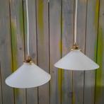 Opaline melkglazen hanglampen , melkglas lampen, Ophalen of Verzenden
