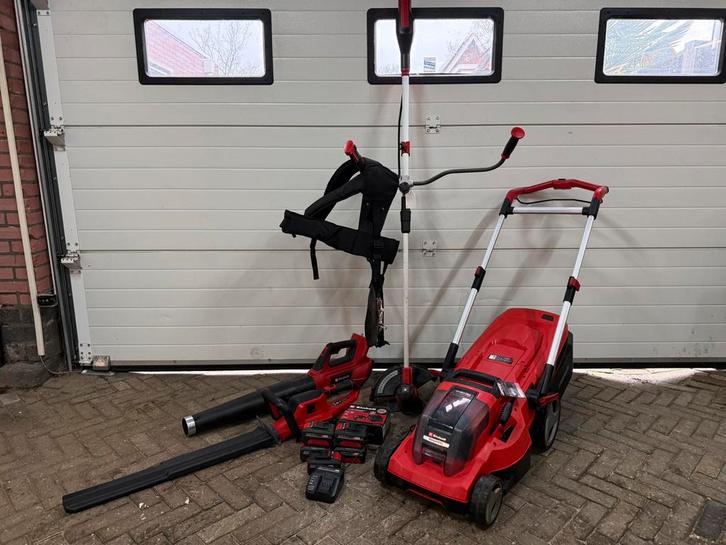 Elnhell motormaaier heggenschaar bladblazer bosmaaier, Tuin en Terras, Grasmaaiers, Zo goed als nieuw, Accu-grasmaaier, 30 t/m 39 cm