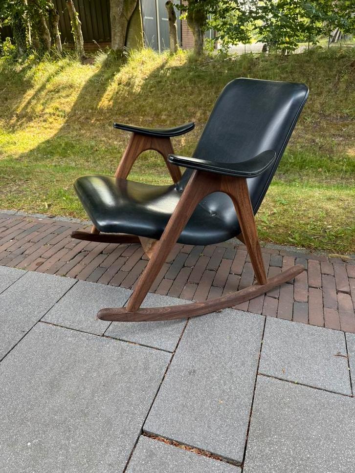 Louis van Teeffelen schommelstoel, Huis en Inrichting, Stoelen, Gebruikt, Eén, Bruin, Ophalen