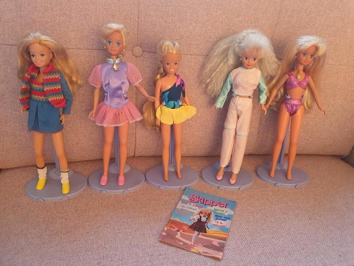5 skipper popjes. Jaren 80., Verzamelen, Poppen, Gebruikt, Kleertjes, Ophalen of Verzenden