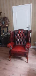 Queen Anne High back wing chair Oxblood, Huis en Inrichting, Fauteuils, Ophalen of Verzenden, Gebruikt