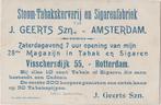 sigaren fabriek tabak kerverij j geerts szn amsterdam r'dam, Ophalen of Verzenden, Gebruikt, Overige typen