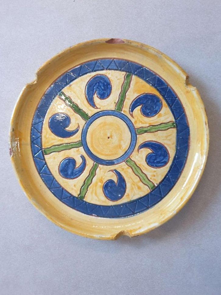 Geglazuurde keramiek schaal asbak diameter 18cm H 2cm, Antiek en Kunst, Antiek | Keramiek en Aardewerk, Ophalen of Verzenden