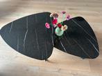 Marmerlook op glas tafeltjes, Huis en Inrichting, Tafels | Salontafels, Ophalen, 50 tot 100 cm, Rond, Minder dan 50 cm