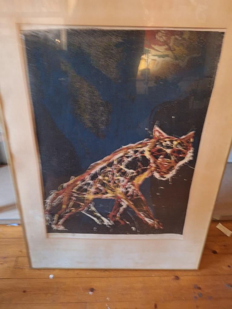 Zeefdruk genaamd Hyena van Jan Bezemer, Ophalen