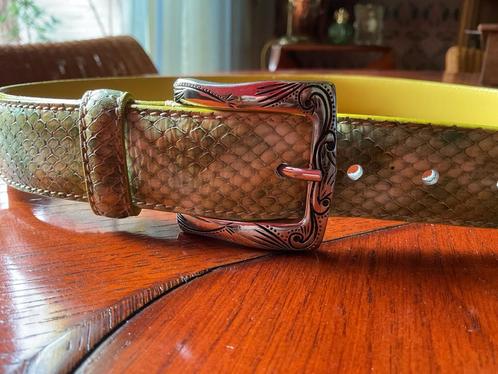 IZGS VERKERENDE LEREN MADE IN ITALY NANNI CROCOPRINT RIEM, Kleding | Dames, Riemen en Ceinturen, Zo goed als nieuw, Overige kleuren