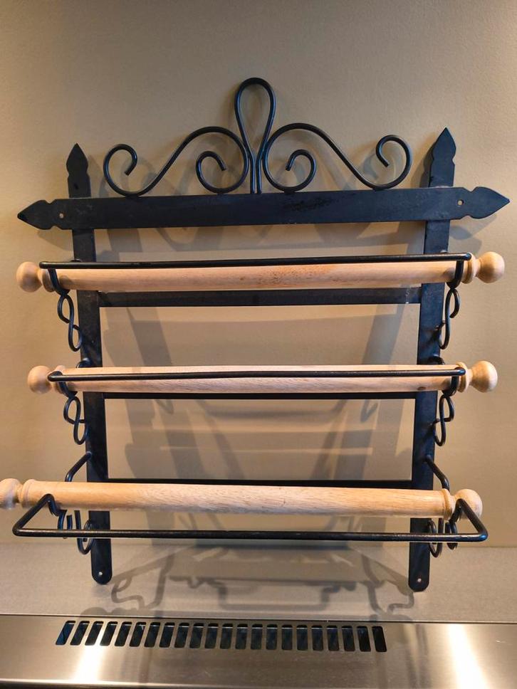 Keukenrolhouder Wand - Nostalgisch 3-voudig Design, Huis en Inrichting, Keuken | Keukenbenodigdheden, Gebruikt, Ophalen
