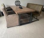 Eiken Eettafelset en salontafel, Huis en Inrichting, Tafels | Eettafels, Ophalen, 100 tot 150 cm, Eikenhout, Zo goed als nieuw