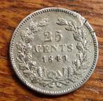 Nederland 25 cent 1849, Verzenden, Zilver, 25 cent, Koning Willem I