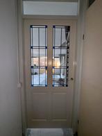 Opdek binnendeur met glas-in-lood en deurklink, Doe-het-zelf en Verbouw, Deuren en Horren, Ophalen, Gebruikt, 80 tot 100 cm, Binnendeur