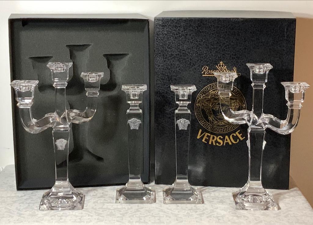 Versace Kristallen Kandelaren Set, Ophalen of Verzenden