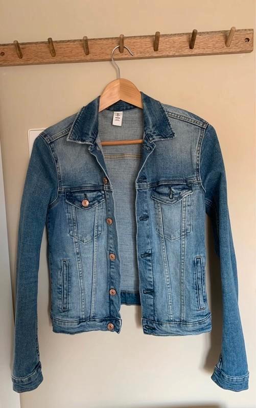 Spijkerjack, Spijkerjasje | &Denim | maat 36, Kleding | Dames, Jassen | Winter, Zo goed als nieuw, Maat 36 (S), Blauw, Ophalen of Verzenden